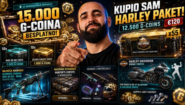 🏍️ PUBG x Harley-Davidson Update je stigao: CVO Road Glide ST, Loot Cache paketi, tokeni i masivno otvaranje kutija